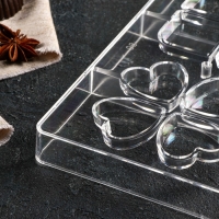 Форма для конфет и шоколада &laquo;Мерси&raquo;, 8 ячеек, 20&times;12&times;2,5 см, цвет прозрачный