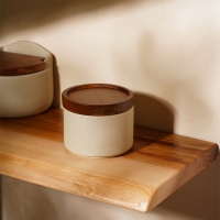 Банка для хранения сыпучих продуктов SL Home &laquo;Стун форест&raquo;, 220 мл, 8,7&times;5,7 см, керамическая, цвет белый