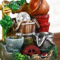 Фонтан "Кувшин и листья" 11х14х20 см (с подсветкой)