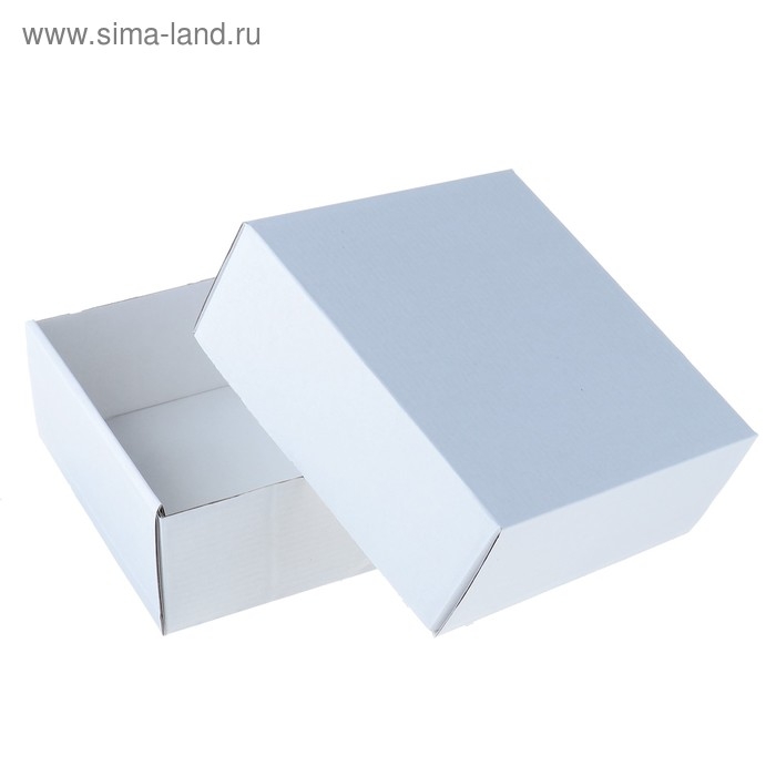 Коробка сборная без печати крышка-дно белая без окна 14,5 х 14,5 х 6 см