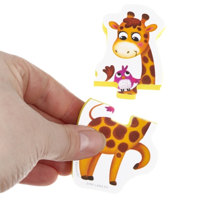 Мягкий пазл для малышей &laquo;Собираем животных&raquo;, 20 пазлов, 40 деталей, Крошка Я