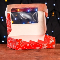 Новый год. Кондитерская упаковка под 5 эклеров "Праздничное настроение", 25,2 х 15 х 6,6 см