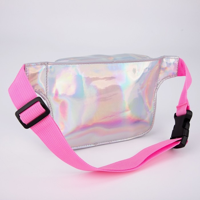 Сумка детская поясная &laquo;Котёнок&raquo; на молнии, серебристая