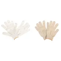 Перчатки садовые, хб, вязка 10 класс, 6 нитей, размер 9, без покрытия, белые