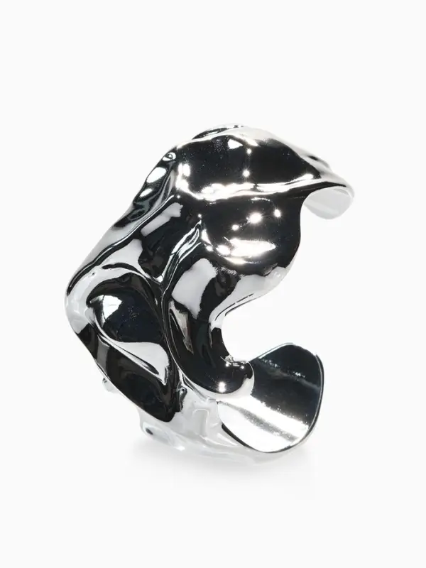 Браслет каркасный "Лава", цвет серебро