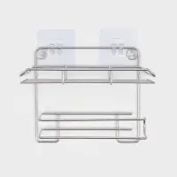 Держатель для туалетной бумаги с полочкой, цвет хром 19x10x14,5 см