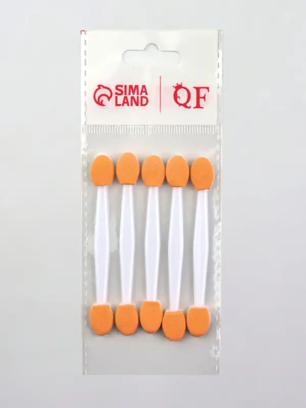 Набор аппликаторов для теней, двусторонние, 5 шт, 7,5 см, цвет белый