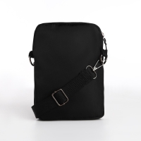 Сумка молодёжная на длинном ремне Agony, 20 х 15 х 3 см, отдел на молнии, цвет чёрный