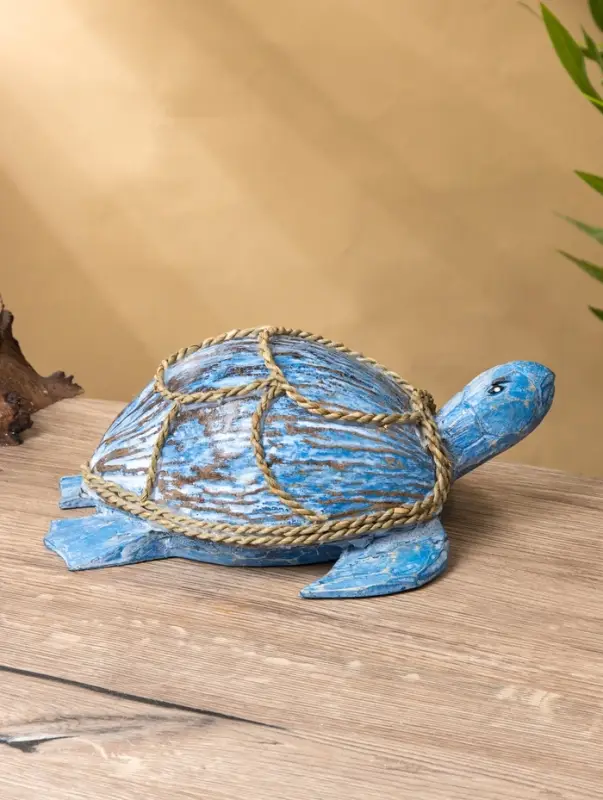 Сувенир "Черепаха" дерево сиграсс, кокос, 25х16х10 см, цв. голубой