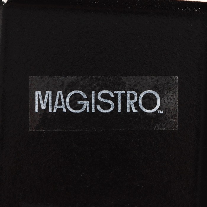 Блюдо фарфоровое для подачи с бамбуковой ручкой Magistro &laquo;Галактика&raquo;, 30&times;20,5&times;2,3 см, цвет чёрный