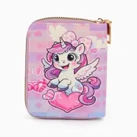 Кошелек дет 07-01-01 Июнь2549 единорог, 8,5*2,5*10,5 см, 2 отд+отд/молн, д/карт, розовый