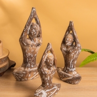 Набор сувенирный "Медитация" дерево, h - 30,25 и 20 см, цв. коричневый