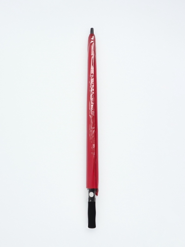 Зонт-трость п/авт R60/70 8сп эпонж В/У ОДНОТОН прямая ручка поролон красный пакет