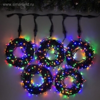 Гирлянда &laquo;Клип-лайт&raquo; 5 нитей по 20 м, IP44, УМС, тёмная нить, 665 LED, свечение мульти, 24 В