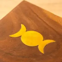 Шкатулка "Фазы Луны" 10х10х6 см, дерево шишам