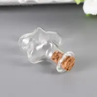 Маленькая стеклянная баночка &laquo;Бутылочка с пробкой: звезда&raquo;, для творчества и декора, 2.5&times;2&times;0.7 см