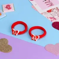 Резинка для волос &laquo;Маленькая радость&raquo;, набор 2 шт., бабочка, 3.5 см, красная