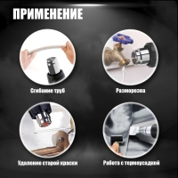 Строительный фен ТУНДРА, 2000 Вт, 250-500 л/мин, плавная регулировка 60-600 &deg;С, ЖК-дисплей