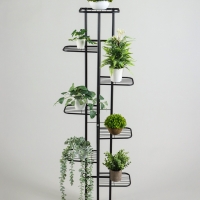 Подставка для цветов Greengo, 8 полок, 43 &times; 22 &times; 141 см, напольная, металл, чёрная