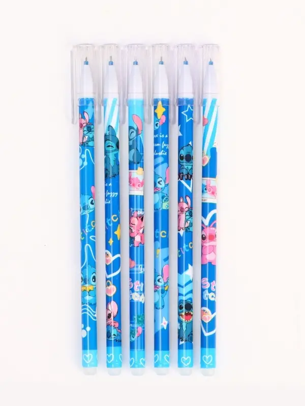 Ручка пиши-стирай с колпачком "Стич", синяя паста 0.5 мм