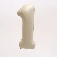 Шар фольгированный 40" Цифра 1, цвет взбитые сливки