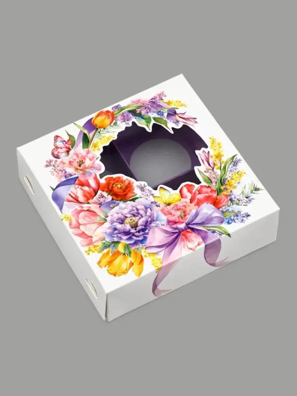 Коробка под 4 конфеты со скретч-слоем &laquo;Букет&raquo;, 10.5 х 10.5 х 3.5 см