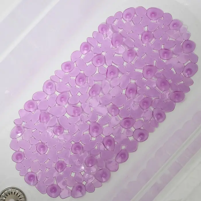 Коврик противоскользящий в ванну на присосках Доляна &laquo;Крупная галька&raquo;, 35&times;65 см, цвет МИКС