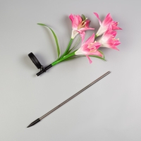 Садовый светильник на солнечной батарее &laquo;Лилия розовая&raquo;, 80 см, 4 LED, свечение мульти (RGB)