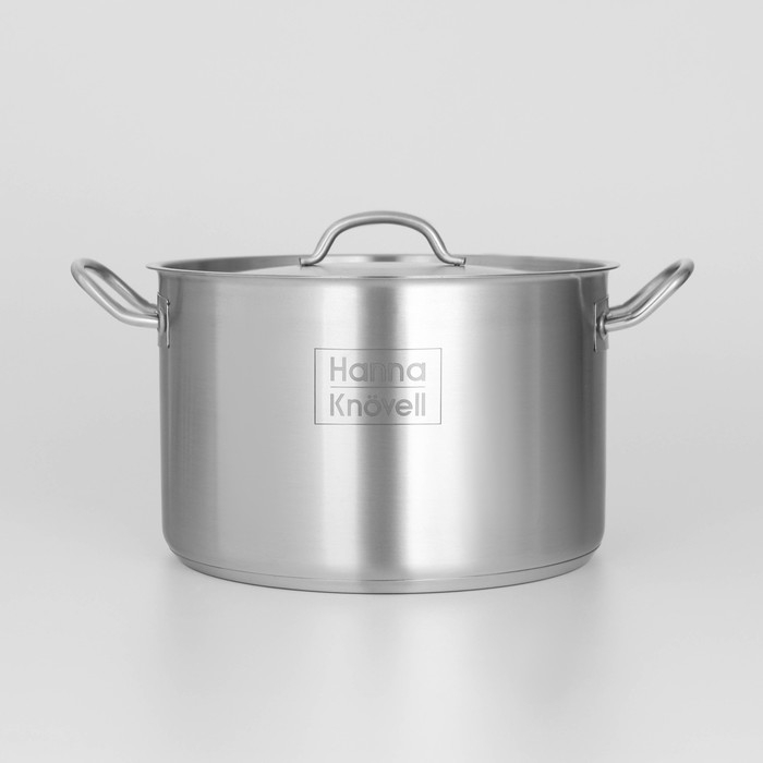Кастрюля из нержавеющей стали Hanna Kn&ouml;vell с крышкой, 9 л, d=26 см, h=17 см, толщина стенки 0,6 мм, индукция