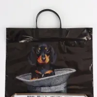 Пакет "Такса, полиэтиленовый, пластиковая ручка 37х35 см 90 мкм