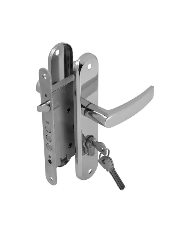 Замок врезной LOCKLAND RD005, с ручкой, B/S 55 мм, 4 ключа, цвет хром