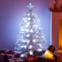 Ёлка фиброоптическая &laquo;Белоснежная&raquo; 90 см, d нижнего яруса 45 см, 8 веток, 8 режимов