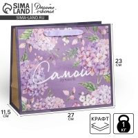 Пакет подарочный крафтовый горизонтальный, упаковка, &laquo;Самой лучшей&raquo;, ML 27 х 23 х 11,5 см