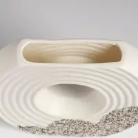 Ваза настольная керамика "Паскуаль" 16х19 см, бело-серый