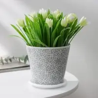 Горшок для цветов Доляна &laquo;Кракле&raquo;, 800 мл, цвет серый