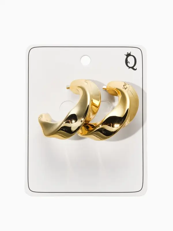 Серьги-кольца "Перекрученые", d=3см, цвет золото