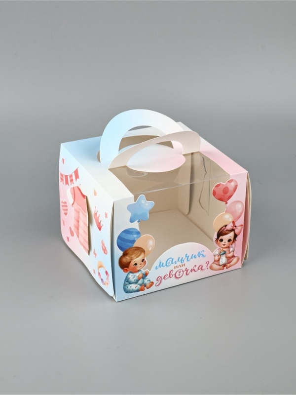 Упаковка для кондитерских изделий, под бенто-торт  &laquo;В ожидании чуда&raquo; 16 х 16 х 12,5 см