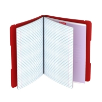 Тетрадь А5+, 96 листов в клетку ErichKrause "FolderBook", съёмная пластиковая обложка, на резинке, блок офсет, белизна 100%, красная