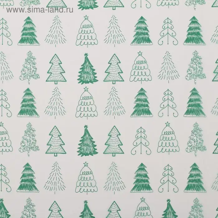 Бумага упаковочная тишью &laquo;Ёлочки&raquo;, 50 х 66 см