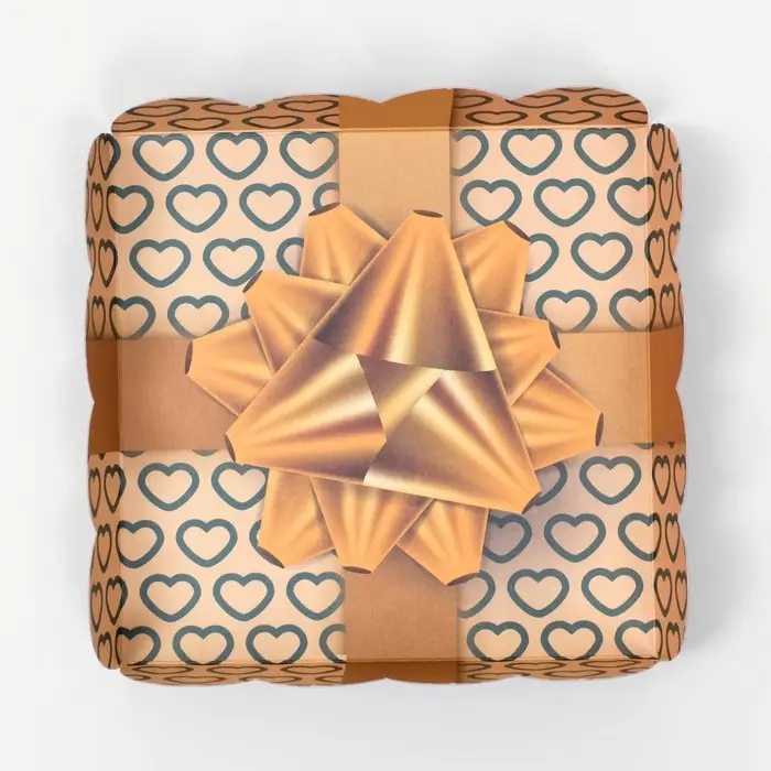 Коробка для печенья, &laquo;Золотой бант&raquo;, 12&times;12&times;3 см