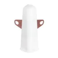 Угол наружный (внешний) с крепежом для плинтуса &laquo;Деконика&raquo;, 85 мм, цвет 001-G белый глянцевый