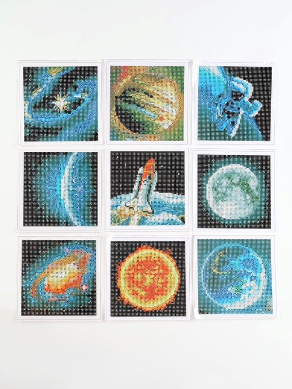 Алмазная мозаика 9 в 1 &laquo;Космос&raquo;, 14,5 х 14,5 см