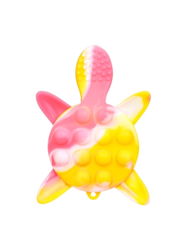 Прорезыватель силиконовый для зубов с погремушкой Крошка Я &laquo;Черепаха&raquo;, розовый