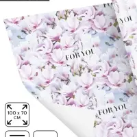 Бумага упаковочная глянцевая &laquo;Цветущая магнолия&raquo;, 70 х 100 см