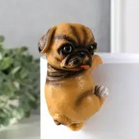 Декор на кашпо "Маленький мопс" 6,5х7х11,5 см