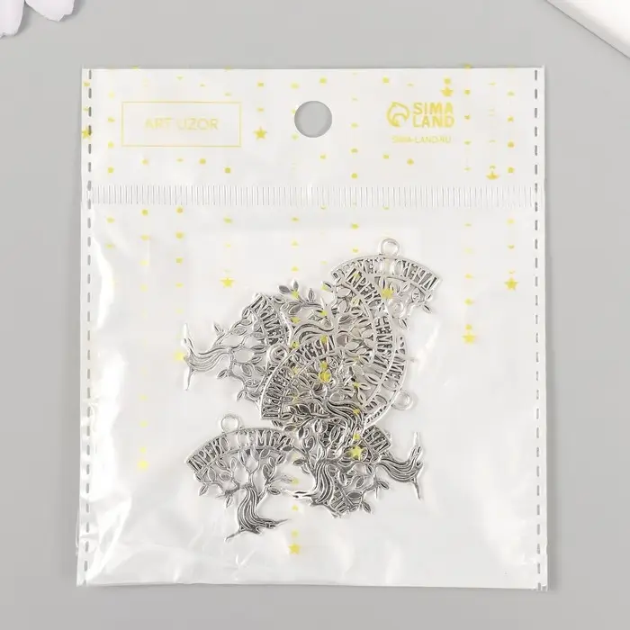 Металлический элемент, декоративная подвеска &laquo;Арт Узор. Древо семьи&raquo;, 2.4&times;2.5 см