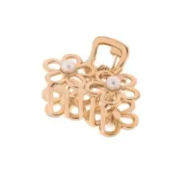 Крабик для волос &laquo;Маргарита&raquo;, ромашки жемчуг, 2.5 см, золото