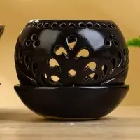 Аромалампа "Магнолия" керамика, цв. тёмно-коричневый, 10х10х9 см