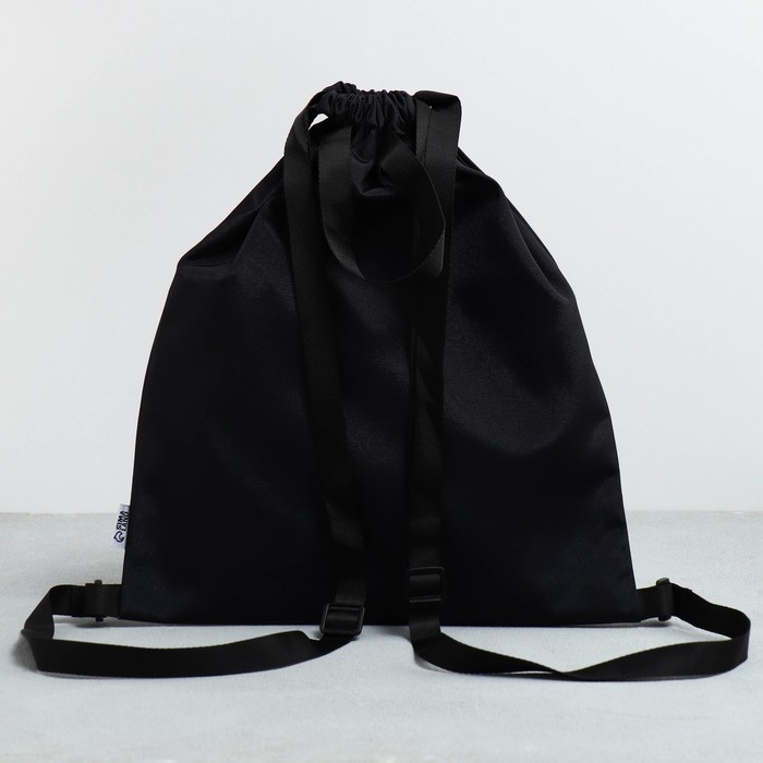 Мешок для обуви, чёрный, два вида ручек, текстиль 30&times;40 см