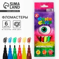 Фломастеры 6 цветов в коробке &laquo;Букибяки&raquo;